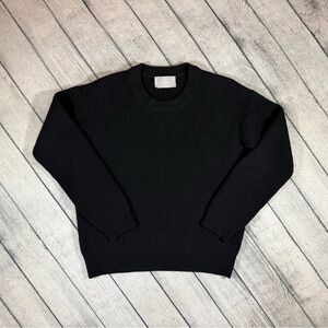 Everlane Women’s Fisherman Crew Cashmere Sweater, Sz S, Black, EUC!